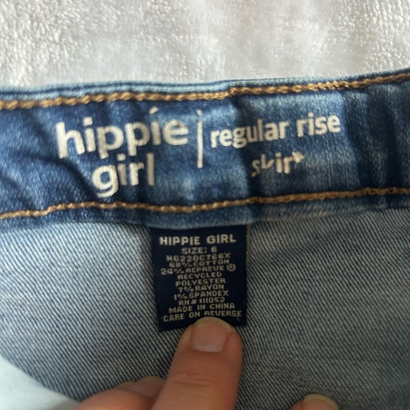 Hippie girl denim skirt with pockets and adjustable waist size 6 - Picture 6 of 10